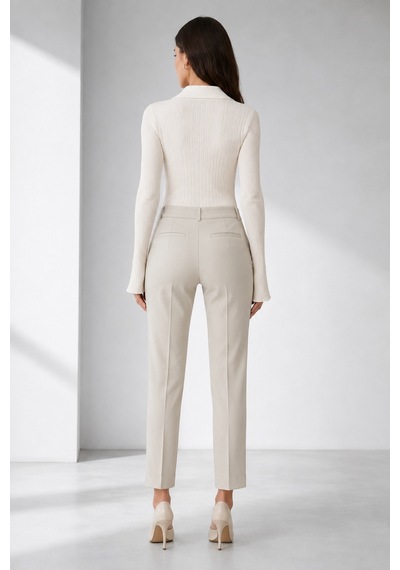 Bihan Store Kadın Yandan Cepli Yırtmaçlı Pantolon Y26-14738-taş