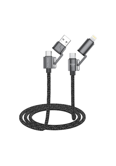 Fulltech Fc154 4 Ü 1 Arada Şarj Kablosu Pd 100w Type-c & Lightning Hızlı Şarj Kablo A+c To C+l, 1.2