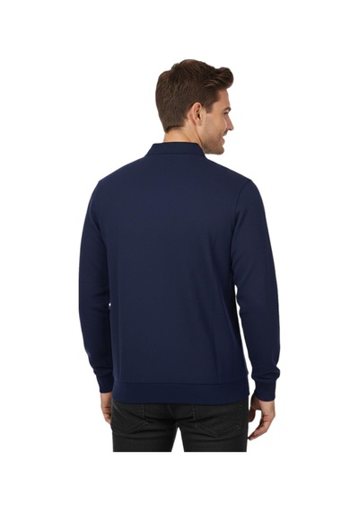 Baglan Erkek Büyük Beden Polo Yaka Cepli Selanik Sweatshirt Bgl-st04978 Lacivert
