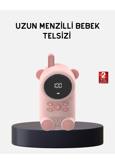Bebek Telsizi Lcd Ekran Vox İki Yönlü İletişim Usb Şarj Hafif
