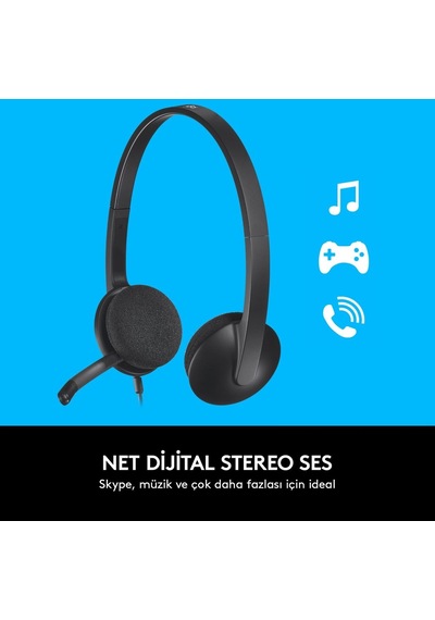 Logitech H340 981-000475 Kablolu Mikrofonlu Kulak Üstü Kulaklık