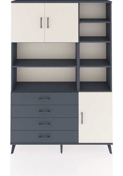 Arges Dolap 9 Raflı 4 Çekmeceli 3 Kapaklı 132x30x195 Antrasit-aytaşı/antrasit Aytası/antrasıt Arges Dolap 9 Raflı 4 Çekmeceli 3 Kapaklı 132x30x195 Antrasit-aytaşı/antrasit Aytası/antrasıt