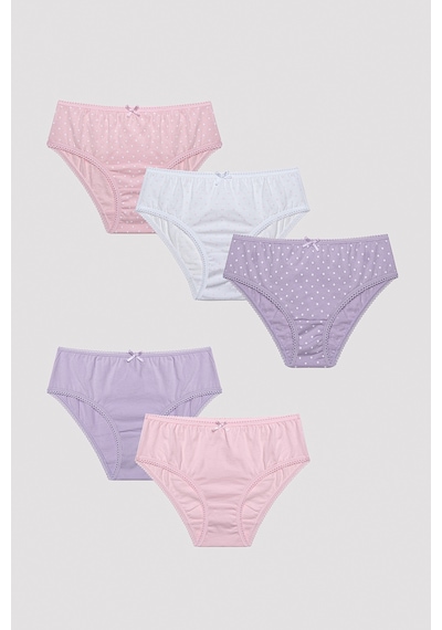 Penti Kız Çocuk Çok Renkli Basic 5li Slip Külot Pl2ssxxn24ıy-mıx Çok Renkli