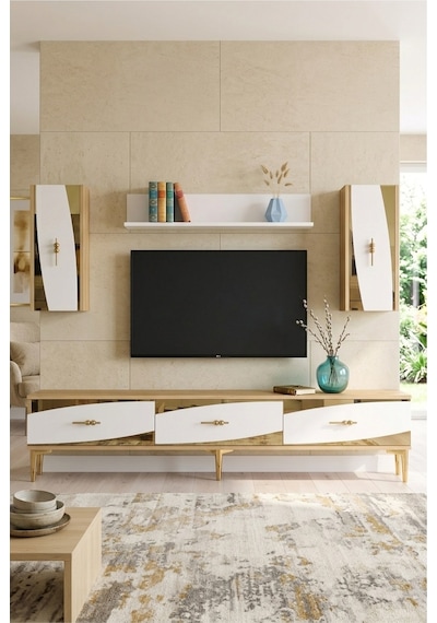 Tvr1813dbg Elips Tv Ünitesi Takımı Safirmeşe-beyaz-gold 180cm Safirmeşe - Beyaz - Altın Tvr1813dbg Elips Tv Ünitesi Takımı Safirmeşe-beyaz-gold 180cm Safirmeşe - Beyaz - Altın