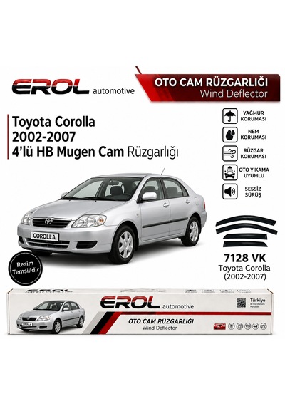 Toyota Corolla 2002-2007 4'lü Mugen Cam Rüzgarlığı