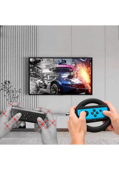 Switch Joycon Direksiyon Seti Mario Kart Yarış Aksesuarı Ns Joy-con Grip Siyah 2 Adet