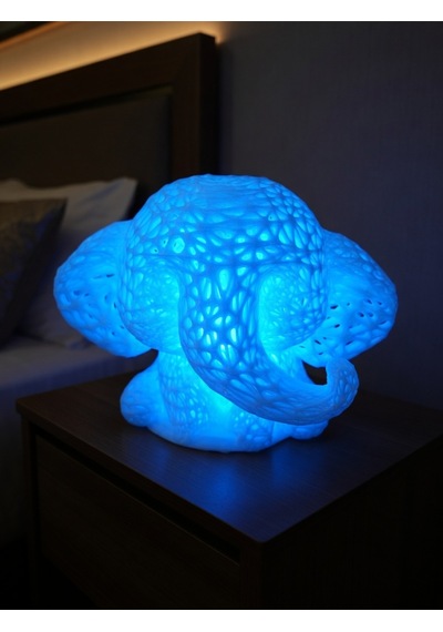 Sevimli Fil Çocuk Odası Gece Lambası 3d Tasarım Led Işıklı Masaüstü Mesh Dekor Hediyelik Mavi