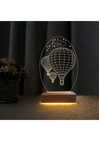 3D Uçan Balon Çocuk Odası Gece Lambası Doğum Günü Hediyesi