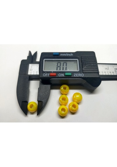 Sazan Dip Yemi Janjan Boncuk 8 Mm (Geniş Delik)100 Adet