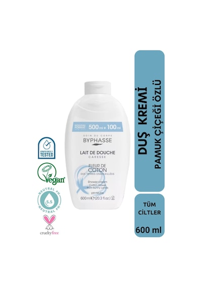 Byphasse Caresse Pamuk Çiçeği Özlü Kremli Duş Jeli 600 ML