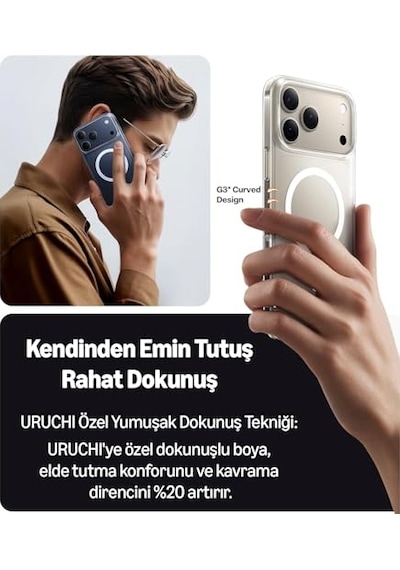 Şeffaf Kılıf Magsafe Uyumlu Güçlü Manyetik Tutuş Ultra Ince Koruyucu İphone 17 Pro Max Diğer