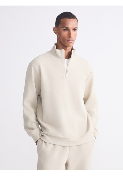 Lcw Vision Gri Fermuarlı Dik Yaka Erkek Kalın Sweatshirt