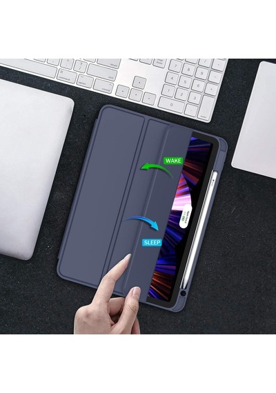 Apple Uyumlu iPad Pro 11inç M2 2024 Kılıf Pen Charge Kalem Bölmeli A2836 A2837 A3006