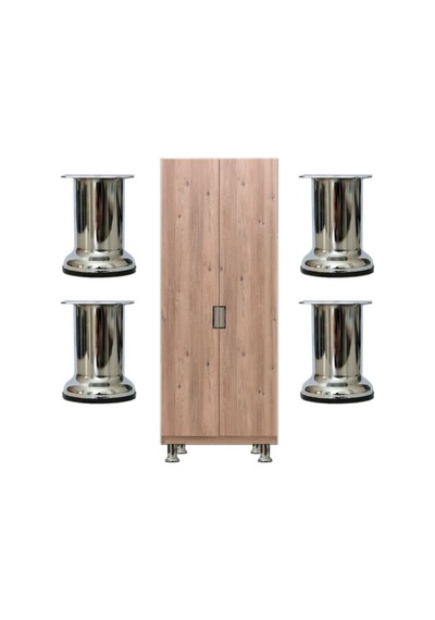 Metal Dolap Vestiyer Komidin Vitrin Baza Ayağı 8 Cm Çap 42 Mm 4 Adet Metalik