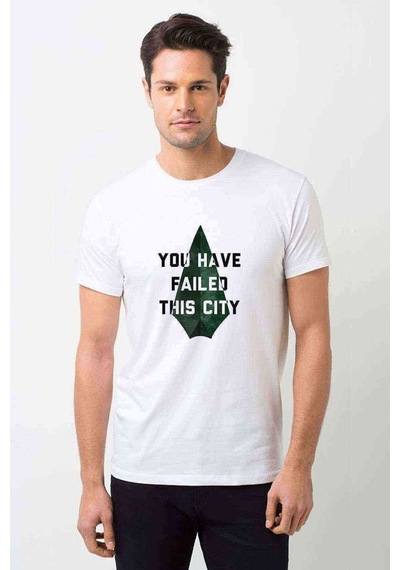 Arrow You Have Failed This City Baskılı Beyaz Erkek Tshirt