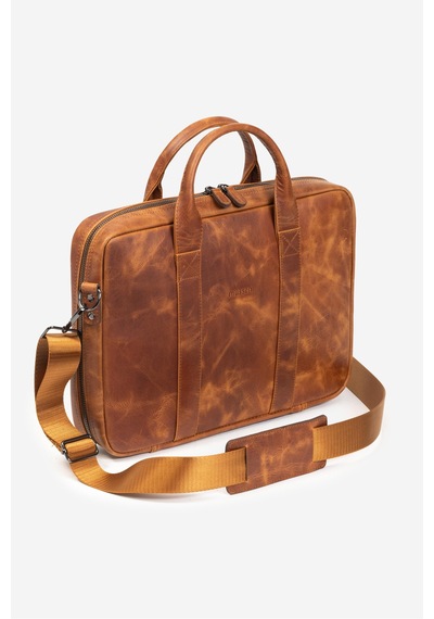 Mussen Hakiki Deri Organizer Macbook Laptop Evrak Çantası 13" & 14" İnç Taba Tiana