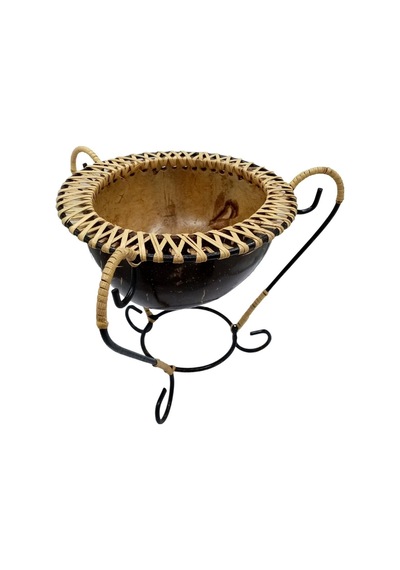 Hindistan Cevizi Şekerlik Spiral Coconut Metal Ayaklı Coconat Kase No 1
