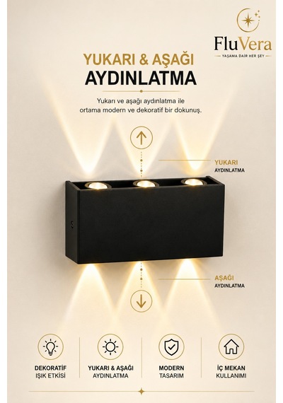 Gün Işığı Pilli 12w Led Duvar Apliği Siyah Çift Yönlü Işık Modern Dekoratif Aydınlatma3 Led İç & Dış Mekan Duvar Lambası Siyah Gün Işığı Pilli 12w Led Duvar Apliği Siyah Çift Yönlü Işık Modern Dekoratif Aydınlatma3 Led İç & Dış Mekan Duvar Lambası Siyah