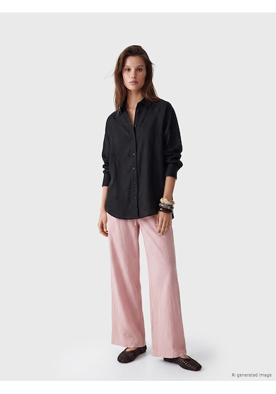 Lcw Modest Pembe Beli Lastikli Dokulu Kadın Pantolon