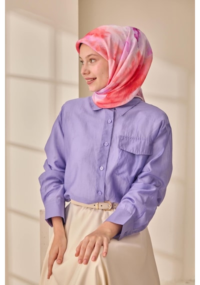 Silk Home Olinda İpek Eşarp 47004-21 Tozpembe, Yavruağzı, Pembe, Mor