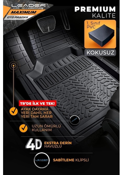 Fiat Fullback Uyumlu 4d Havuzlu Paspas Premium Model Siyah