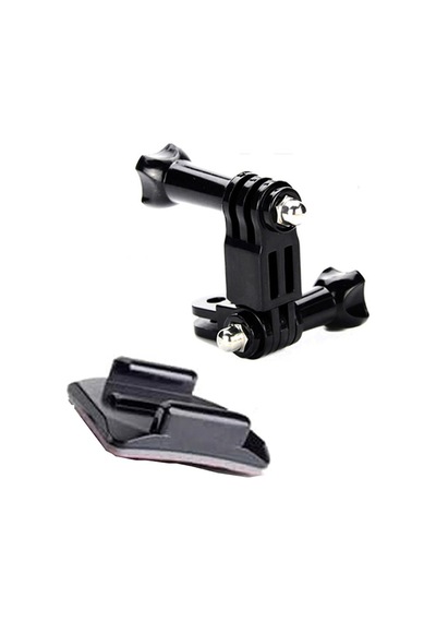 Gplus Bs06k 6 Parça Oval Zemin Kavisli Yüzey 3 Yollu Aksiyon Kamera Uyumlu 3m Yapışkanlı Motor Kask Bağlantı Seti Siyah