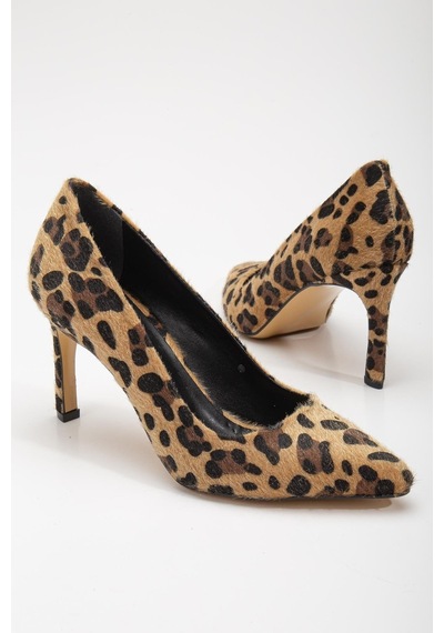 Dilimler Ayakkabı Leopar Desen Düz Model Kadın İnce Topuklu Stiletto-2944-leopar Leopar
