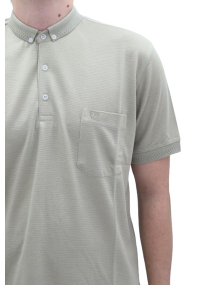 Santa Dmctekstil Erkek 102 Düz Klasik Kesim Rahat Kalıp Tek Cepli Polo Yaka T-shirt Yeşil