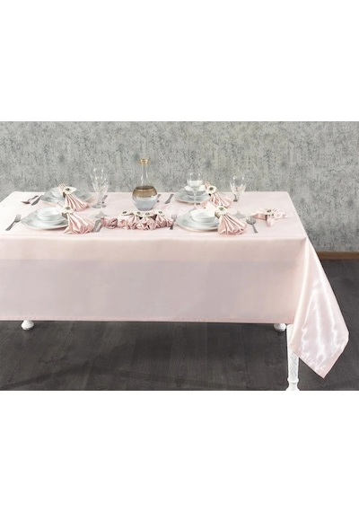 Kristal Monoray Kumaş A. Gri Sofra Takımı 8 Kişl. 160x220cm 17prç. - 724 pudra
