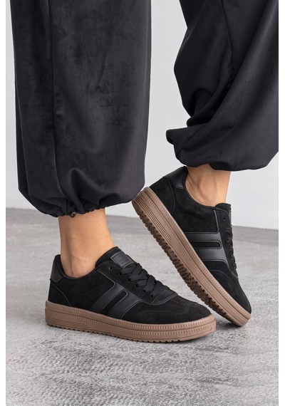 V.S.H Velvet Rota Kadın Siyah-siyah Sneaker Spor Ayakkabı - Kadın Günlük Ayakkabı-2525