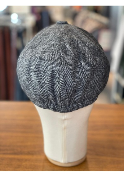 Hamze Peaky Blinders Tarz İngiliz Model Balıksırtı Desen Kaşe Kumaş Kasket Şapka Gri