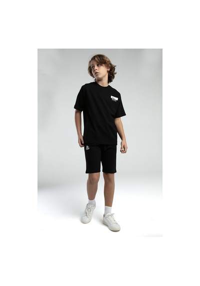 Kappa 36225 Erkek Çocuk Şortlu Pijama Bermuda Takım Siyah