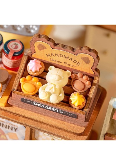 Rolife Dg177 Kurabiye Dükkanı Cookii Bunny's Cookie Shop Dıy Minyatür Maket Model Set Mini Dollhouse 3d Model Kit Detaylı Dekoratif Hobi Seti 3d Puzzle Tiny House