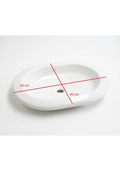 Ideal Standard - Simply U Natural 60x45 Cm Tezgah Üstü Oval Lavabo Beyaz - T014201-