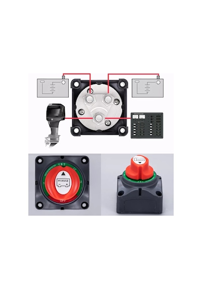 AKÜ DEVRE KESİCİ ŞALTERİ 300A 3P 12-48V 1+2 ÇİFT DEVRELİ 2 KADEME