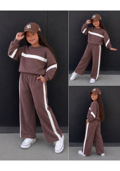 Kokoş Bebe Şerit Detaylı Oversize Kız Çocuk Eşofman Takımı - 3/10 Yaş - 31781 Kahverengi Kokoş Bebe Şerit Detaylı Oversize Kız Çocuk Eşofman Takımı - 3/10 Yaş - 31781 Kahverengi