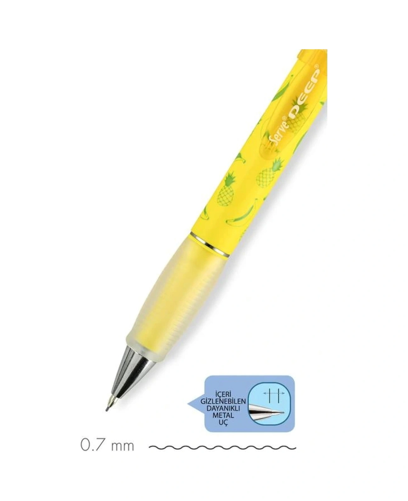 Deep Versatil Kalem 0.7 Neon Sarı Ananas & Muz Sarı