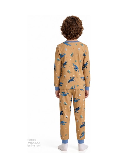 Penti Erkek Çocuk Tiny Friends Adventure Pamuklu Uzun Kollu 2li Pijama Takımı Çok Renkli