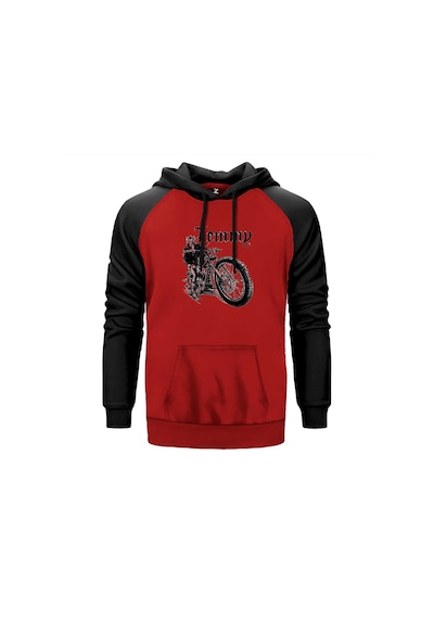 Motörhead Lemmy Kilmister Motorbike Kırmızı Renk Reglan Kol Sweatshirt Kırmızı