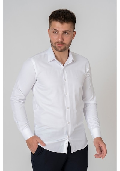 White Stone Verona Pamuklu Regular Fit Düz Gömlek Beyaz