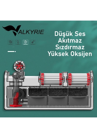 Valkyrie Askılı Akvaryum Şelale Filtre 10w 800 L/h 6 Lı Filtre Yüzey Temizleyici