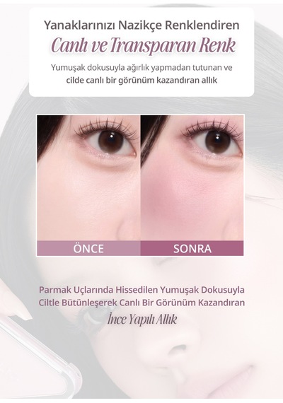 Katmanlanabilir Yumuşak Dokulu Kadife Bitişli Allık Clıo Essential Blush Tap M105 Mauve Lavender