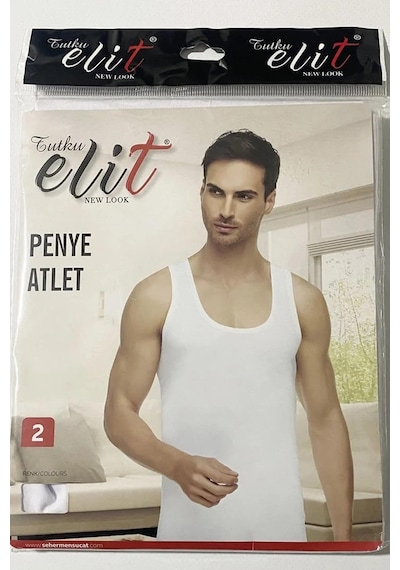 Tutku Elit Erkek Penye Askılı Atlet 1001 - 3 Adet Beyaz