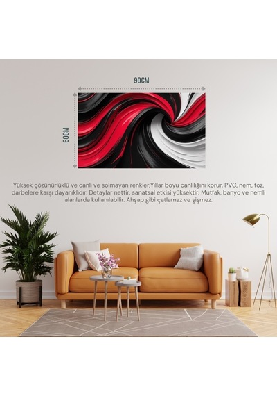 Soyut Tablo Girdaplar 01 Çerçevesiz 90x60cm Pvc Tablo