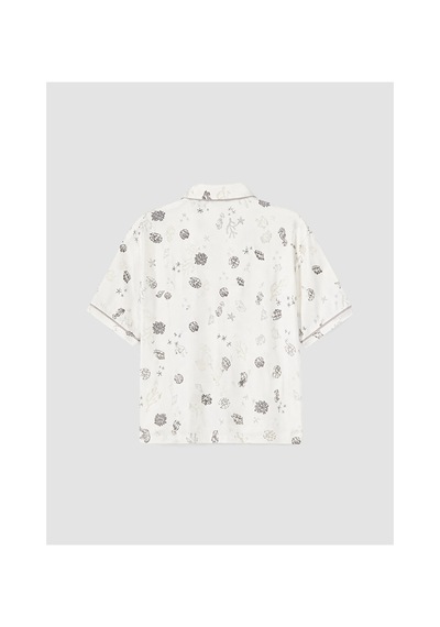 Lcw Dream Ekru Gömlek Yaka %100 Pamuklu Kadın Şortlu Pijama Takımı