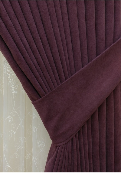 Evdepo Home Mürdüm Fon Perde Tek Kanat (540053558) Mürdüm