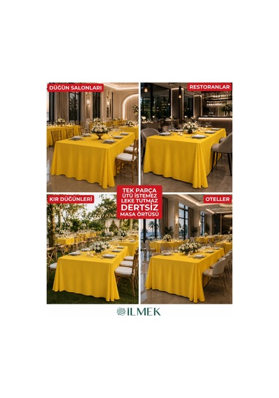 Dertsiz Dikdörtgen Masa Örtüsü 320x220cm - Dikişsiz Ütü İstemez - Düğün Davet Organizasyon Otel Restoran Limon Limon Dertsiz Dikdörtgen Masa Örtüsü 320x220cm - Dikişsiz Ütü İstemez - Düğün Davet Organizasyon Otel Restoran Limon Limon