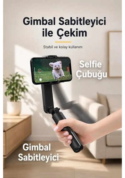 Özel Üretim Cihaz Tutucu Çekim Aparatı Görüntü Aleti Tripod Profesyonel Gimbal L09 Siyah