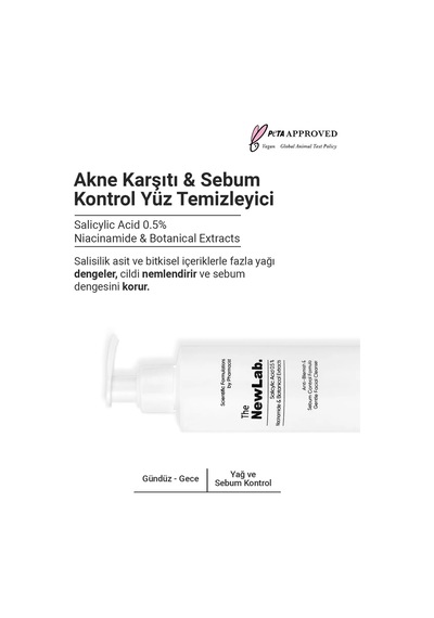 The NewLab Yağlı Ve Akneye Eğilimli Ciltler Için Temizleme Jeli 200 Ml (%0.5 Salicylic Acid, Niacinamide)