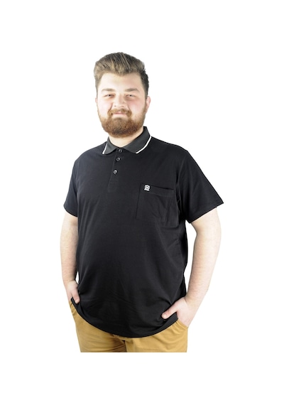 Mode Xl Büyük Beden T Shirt Polo Likralı Süprem Cepli 21558 Siyah 001